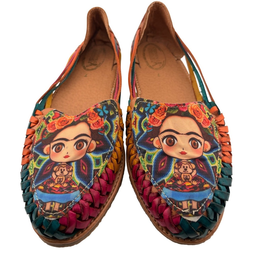 Giovanni D'Navarro Frida Kahlo Huarache Sandals 7 Multi‎ Color Boho
